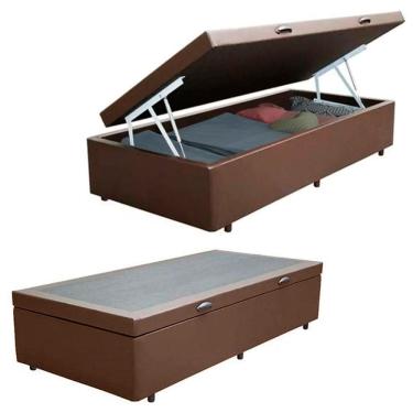 Imagem de Cama Box Baú Solteiro Sintético SerenePrime Marrom 88x188x44