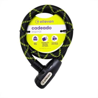 Imagem de Cadeado de Aço Inoxidável com Revestimento Nylon moto bike - ELLEVEN O