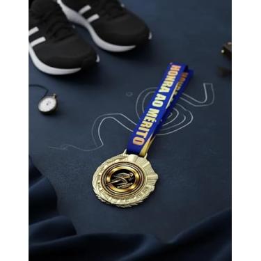 Imagem de Medalha Para Corrida de rua Premiação De Campeão 6cm Com Cordão Honra ao mérito Kit 5 peças