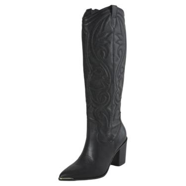 Imagem de Bota Feminina Salto Alto Bloco Elegancia Country Via Marte