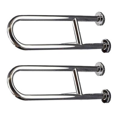 Imagem de Barra de Apoio em U 45cm Kit 2 Uni Banheiro Box Seguranca Idoso Gestante Cadeirante Hospital Casa de Repouso Lavabo