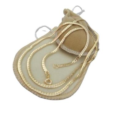 Imagem de Corrente Masculina 60cm 3mm Largura Folheada Ouro 18k CR802 - WNBIJOUT