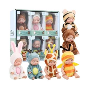 Imagem de Bonecas Bebê 6PCS, Fantasia De Animal Realista, Bonecas Reborn Fofas, 