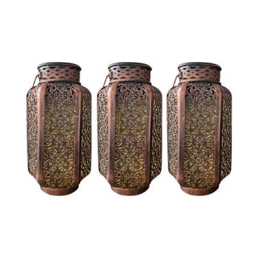 Imagem de Lanterna Solar Suspensa Para Exterior, Arte Em Ferro Retro, Luzes LED 