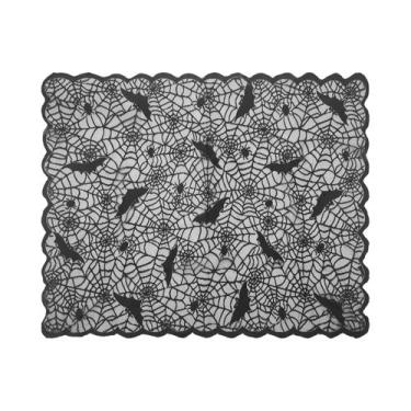 Imagem de Caminho De Mesa De Renda Teia De Aranha Preta Halloween 2024 Para Deco