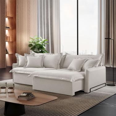 Imagem de Sofa Cama Retratil e Reclinavel Leona 270 cm Braco 15 cm Meu Sofa Online