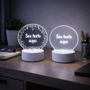Imagem de Luminária De Escrever Círculo Acrílico C/ Led Branco Frio - Top Util, 