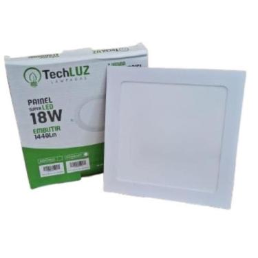 Imagem de Luminária de Led de Embutir Quadrado 18W 6500K Luz Branca Fria - TECHL
