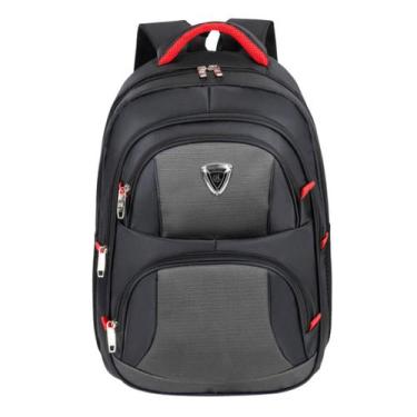 Imagem de Mochila Unissex Reforçada Escolar Compartimento p/ Notebook - GN, Cinz