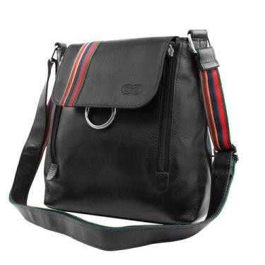 Imagem de Bolsa Transversal VIOLETA em Couro Galvani, Preto