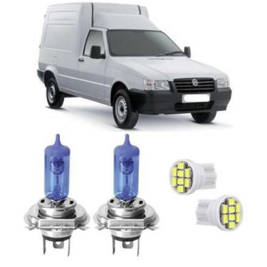 Imagem de Kit lampada super branca h4 farol alto e baixo fiat fiorino - VELOX TI