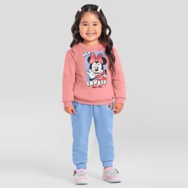 Imagem de Conjunto infantil menina em moletom da Minnie Mouse Brandili-Feminino