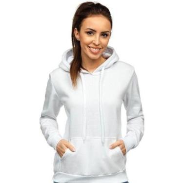 Imagem de Moletom Feminino Liso Abrigo Blusa Moleton Casaco com Capuz-Unissex