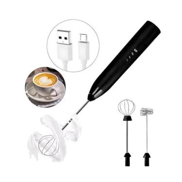 Imagem de Kit 3 Misturador Mexedor Bebida Portátil Elétrico Mini Mixer Ldp Preto