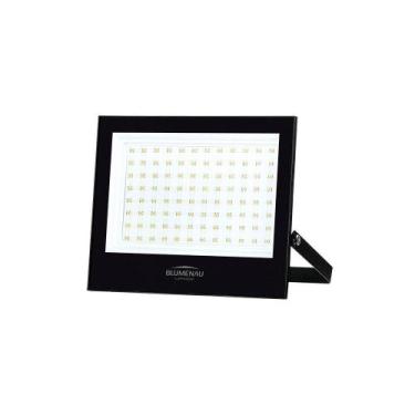 Imagem de Refletor Blumenau Led Play 100w Preto Bivolt 3000k Luz Amarela - BLUME