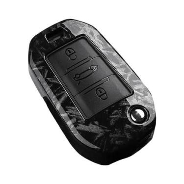 Imagem de Capa Para Chave De Carro Estilo Fibra De Carbono ABS Para Peugeot Citr