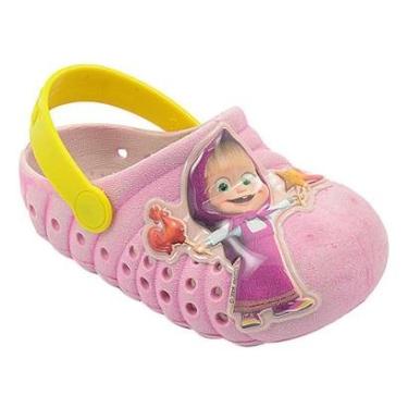 Imagem de Sandália Babuche Pé com Pé Infantil Feminina Masha e o Urso Rosa Menina-Feminino