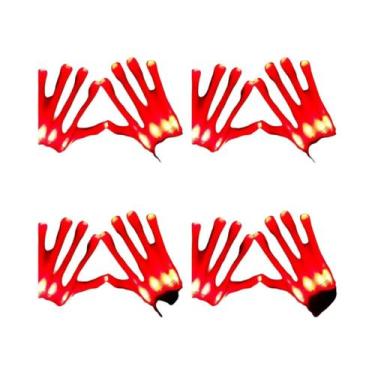 Imagem de Luvas De LED Neon Luminosas Com Caveira Piscante Para Festa De Hallowe