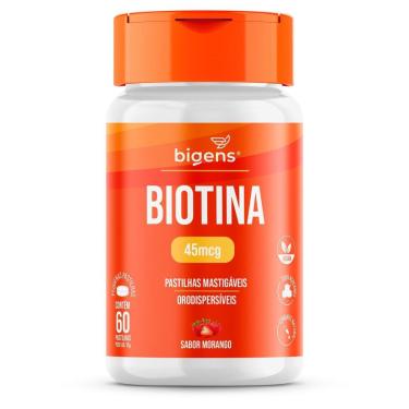 Imagem de Biotina Para Cabelos Pele e Unhas 60 Caps Mastigáveis - Bigens-Unissex
