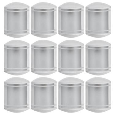 Imagem de Kit 12 Arandelas Luminárias de Parede Jardim Branco Elegance E27 Grade Redonda Lente Fo...