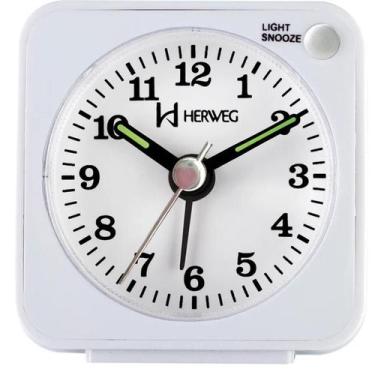 Imagem de Relogio despertador herweg 2510-021 branco, BRANCO