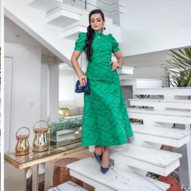 Imagem de Vestido Adulto ,Tule Verde Floral,Tamanho M - Maria Eliza 