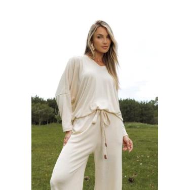 Imagem de Blusa Morcego Em Malha Tricot Feminino - Vest Prado, M, Preto