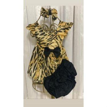 Imagem de Conjunto Menina Bebê Carinho Oncinha + Faixa de Cabelo + Calcinha - ED