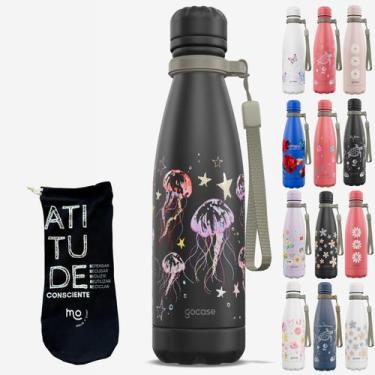 Imagem de KIT Garrafa Térmica Gocase URBAN Original 500ml Estampas com Eco Saqui