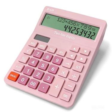 Imagem de Calculadora JXAVO JP-628 Rosa com Display Duplo Solar