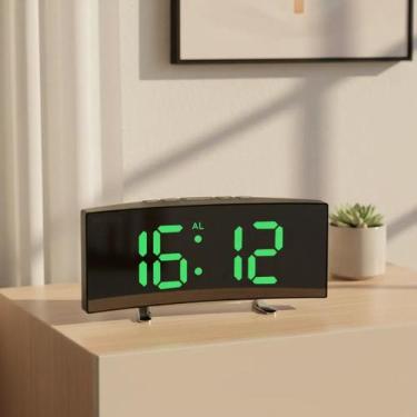 Imagem de Relógio Despertador Digital Espelhado Números Verde - Led Verde - bigt
