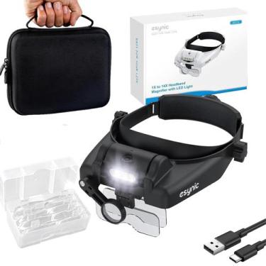Imagem de Lupa eSynic com Headset, Zoom 14X, Luz LED Recarregável