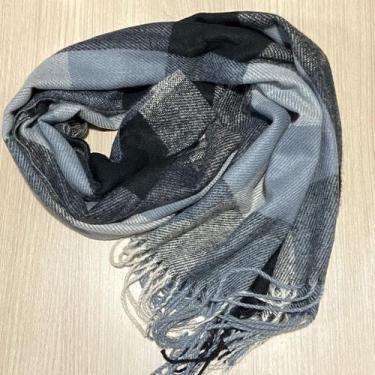 Imagem de Lenço Cachecol Flanelado Xadrez - Pistache Acessórios, Preto