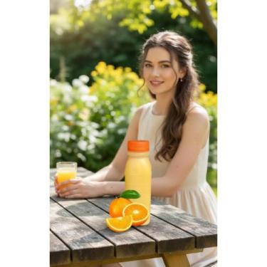 Imagem de 2x Garrafa 300ml C/ Tampa Laranja: Sucos, Caldos, Detox - Ec - Congrat