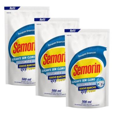 Imagem de Kit com 3 Alvejantes Sem Cloro Semorin White 500ml - SEMORIM