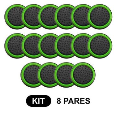 Imagem de 8 Pares de Grips p/ controle Anti Derrapante Silicone Botão Analógico 