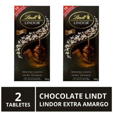 Imagem de Chocolate Lindt Lindor, Extra Amargo, 2 barras de 100g