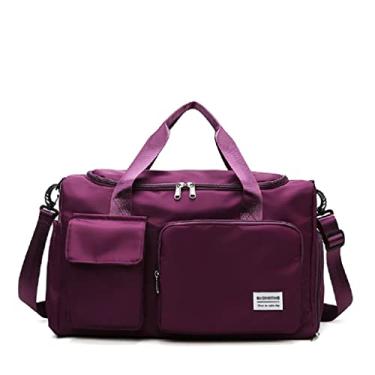 Imagem de JXGSGOGO Bolsa esportiva de viagem, bolsa esportiva para academia, bolsa de ombro para noite feminina, Violeta,