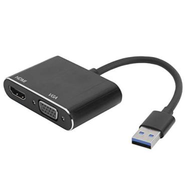 Imagem de Adaptador VGA, portas HDMI e VGA fêmea, sincronização portátil e expansão da tela Adaptador USB 3.0 para VGA/HDMI para conversor de energia