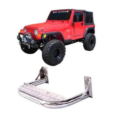 Imagem de Estribo Chapa Tipo Wrangler Cromado Compatível Até 1988