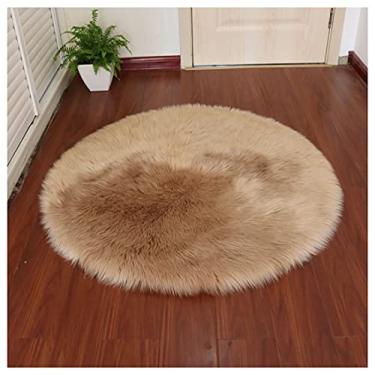 Imagem de Tapete supermacio para área interna, tapete felpudo e sedoso, antiderrapante, para quarto, sala de estar, decoração de crianças, chão, sala de estar, banco, cadeira de balanço, almofada de assento (tamanho: 1,2 m, cor: pasta)