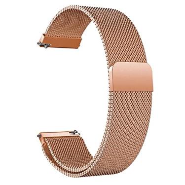 Imagem de Compatível com Galaxy Watch 3 de 45 mm/Samsung Galaxy Watch de 46 mm/Gear S3 Frontier/Classic, pulseira de aço inoxidável de 22 mm para smartwatch Pro/Samsung Galaxy Watch de 46 mm (ouro rosa)