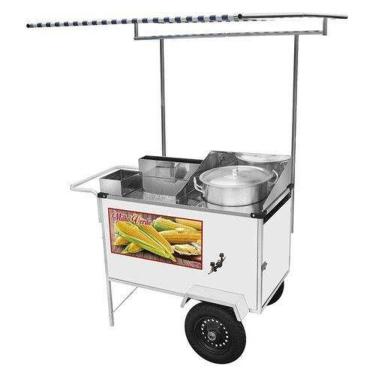 Imagem de Carrinho de Milho Verde Luxo com Rodas Pneumáticas e Toldo - Cefaz