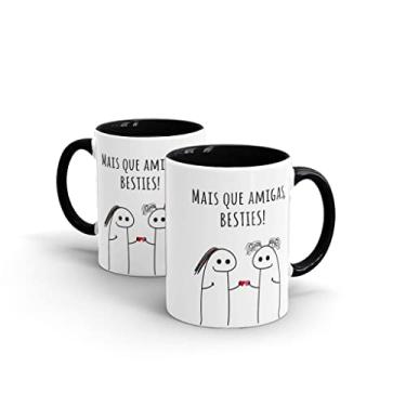 Imagem de Caneca Cerâmica Alça e Interior Preto - Mais que amigas