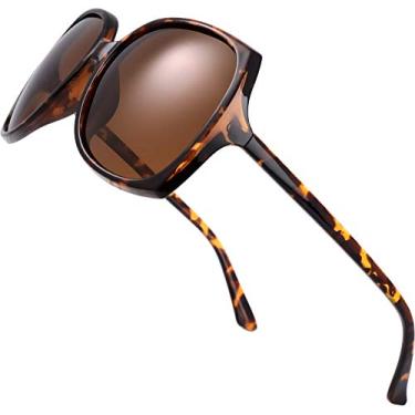 Imagem de The Fresh Óculos de sol femininos grandes quadrados Jackie O Cat Eye Hybrid Butterfly Fashion - Embalagem requintada, 723302-estampa de leopardo, X-Large