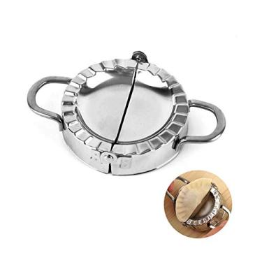 Imagem de ROARINGWILD Braçadeira de bolinho de aço inoxidável Máquina de fazer bolinho de massa manual Molde de bolinho de massa (Big)