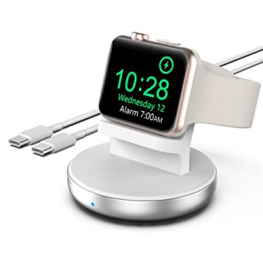 Imagem de Boaraino Estação de carregamento de relógio compatível com a série de relógios 7/6/SE/5/4/3 - bases de carregamento magnéticas para relógio - suporte carregador de relógio portátil com cabo de carregamento