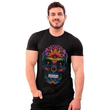 Imagem de Camiseta Algodão Caveira Mexicana Colorida Shap Life T-Shirt - Mecca