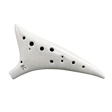 Imagem de Qudai 12 Buracos Warped-tail Cerâmica Ocarina Alto C Instrumento Musical Pintado À Mão com Cordão Music Score Saco De Proteção Para Amante Da Música e Learner