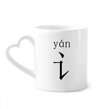 Imagem de Componente de personagem chinês yan caneca café cerâmica copo de coração de vidro